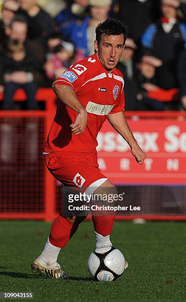 Matt Tubbs of Crawley Town during the Blue Square Bet Premier match between Crawley Town and Wrexham at Broadfield Stadium on February 12, 2011 in...