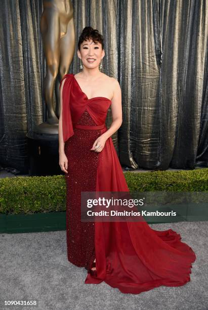 Sandra Oh attends the 25th Annual Screen Actors Guild Awards at The Shrine Auditorium on January 27, 2019 in Los Angeles, California. 480595
