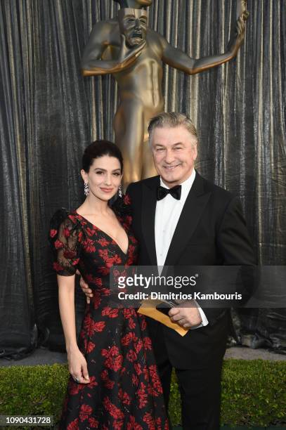 Hilaria Baldwin and Alec Baldwin attend the 25th Annual Screen Actors Guild Awards at The Shrine Auditorium on January 27, 2019 in Los Angeles,...