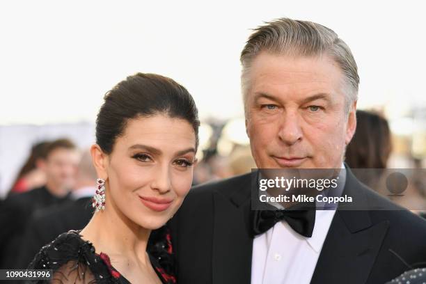 Hilaria Baldwin and Alec Baldwin attend the 25th Annual Screen Actors Guild Awards at The Shrine Auditorium on January 27, 2019 in Los Angeles,...