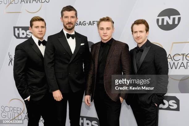 Allen Leech, Gwilym Lee, Ben Hardy, and Joe Mazzello attend the 25th Annual Screen Actors Guild Awards at The Shrine Auditorium on January 27, 2019...
