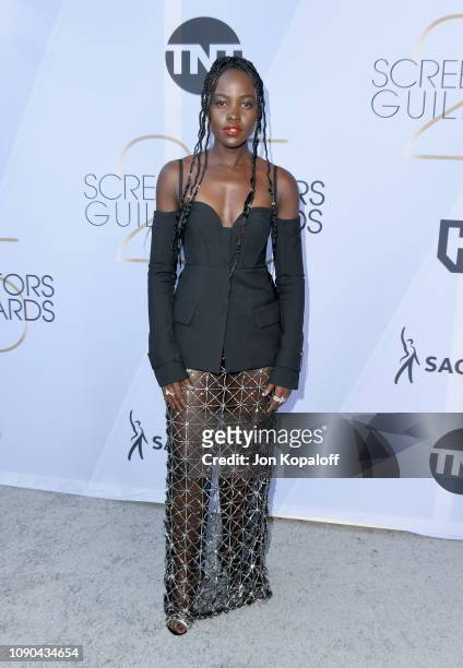 Lupita Nyong'o attends the 25th Annual Screen Actors Guild Awards at The Shrine Auditorium on January 27, 2019 in Los Angeles, California.
