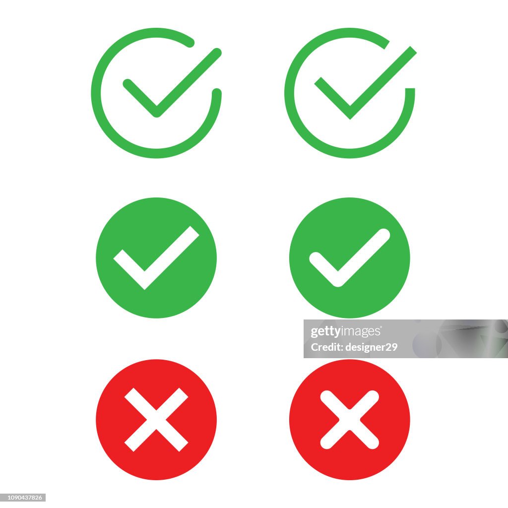 Check pictogrammenset Mark Vector Design.