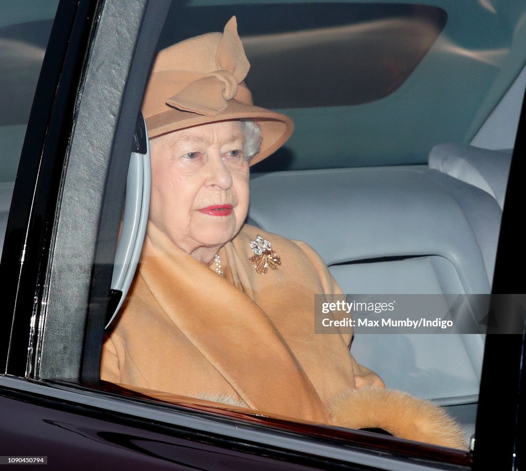 The Royal Family Attend Church At Sandringham