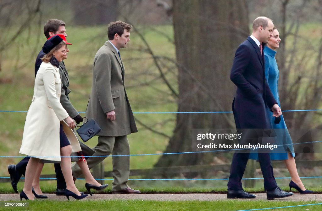 The Royal Family Attend Church At Sandringham