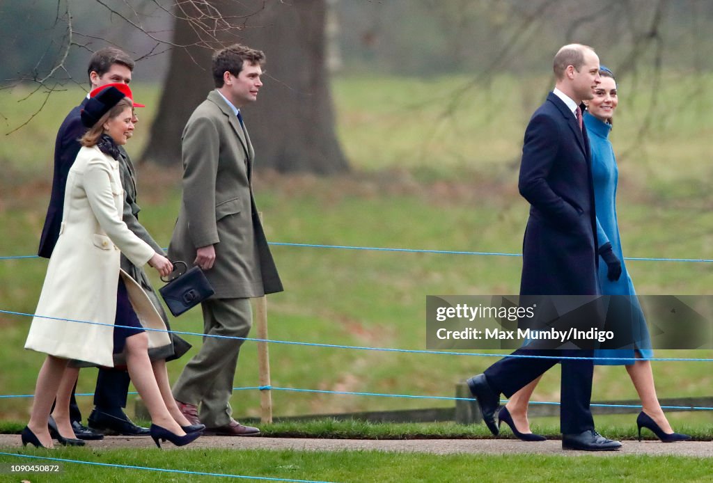 The Royal Family Attend Church At Sandringham