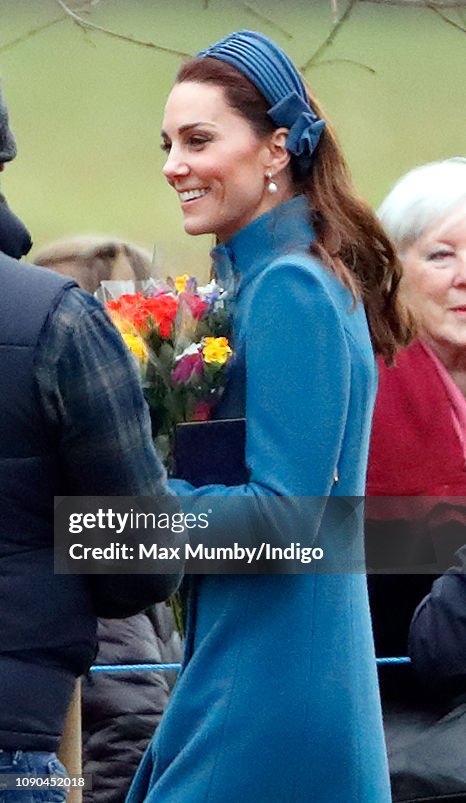 The Royal Family Attend Church At Sandringham