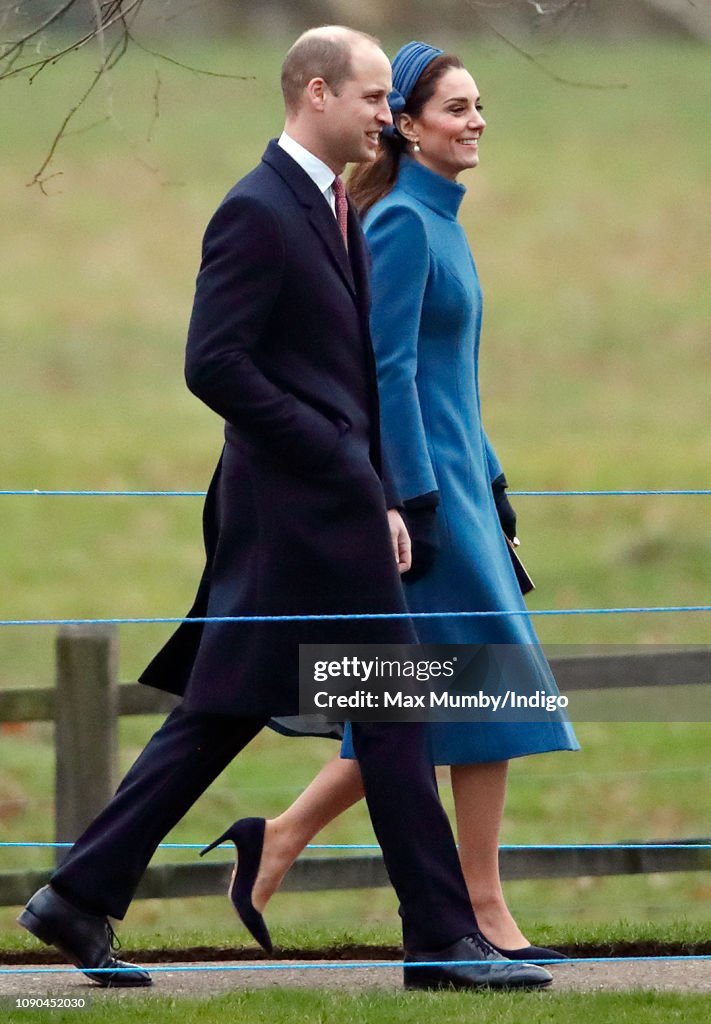 The Royal Family Attend Church At Sandringham