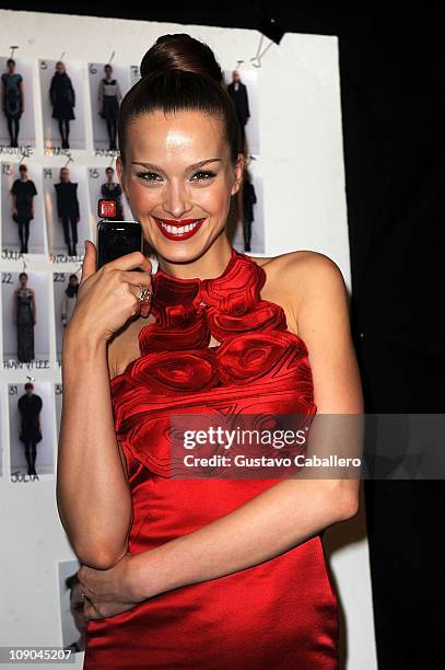 Petra Nemcova attends the Vivienne Tam Fall 2011 fashion show>> during Mercedes-Benz Fashion Week at The Theatre at Lincoln Center on February 12,...