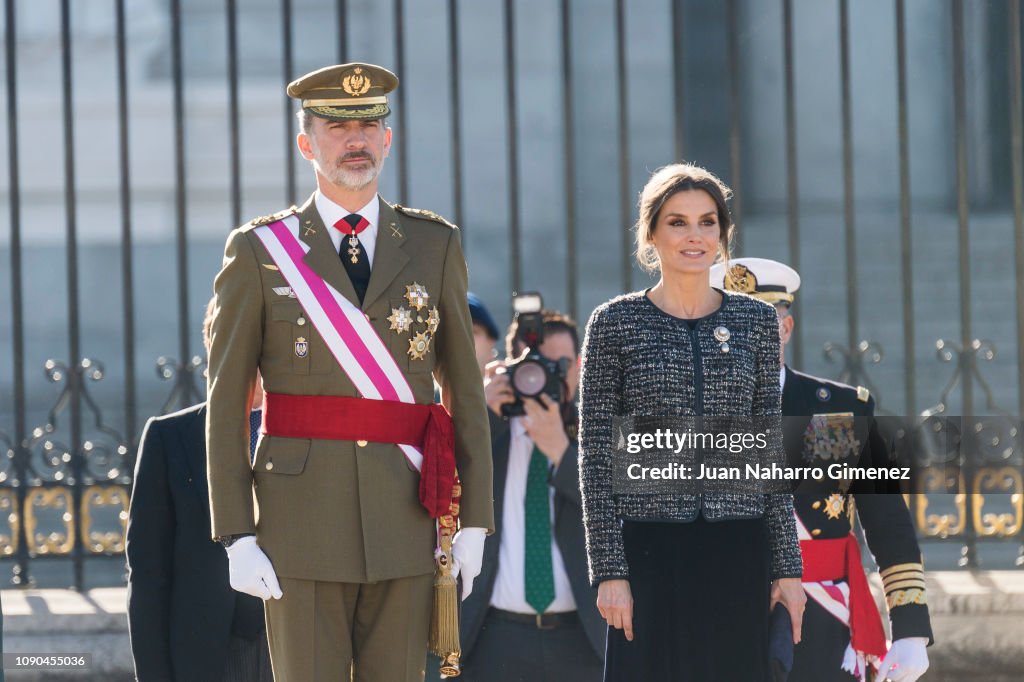 Spanish Royals Celebrate New Year's Military Parade 2019