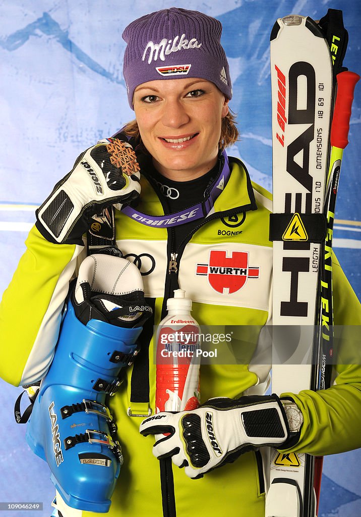 Maria Risch Maria Riesch of Germany celebrates with her bronze medal after... News ...