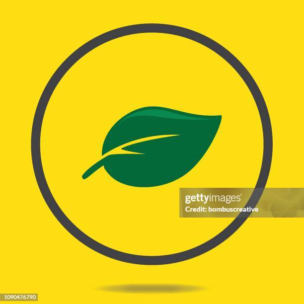green leaf icon - mint leaf stock illustrations