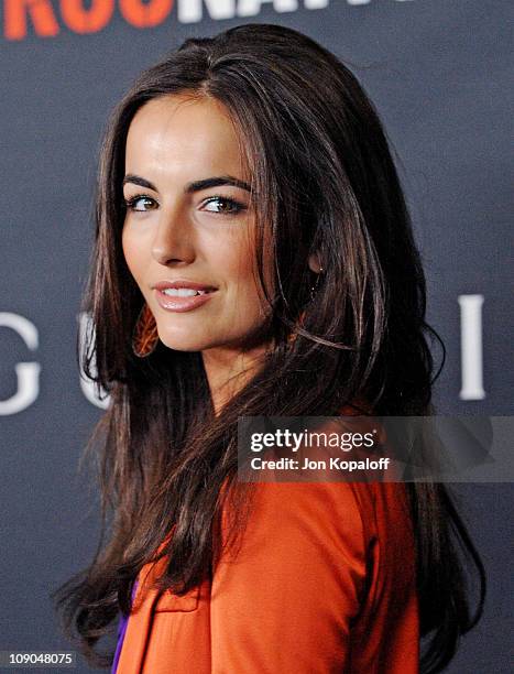 Actress Camilla Belle arrives at the Gucci And RocNation Host Pre-Grammy Brunch At Soho House at Soho House on February 12, 2011 in West Hollywood,...