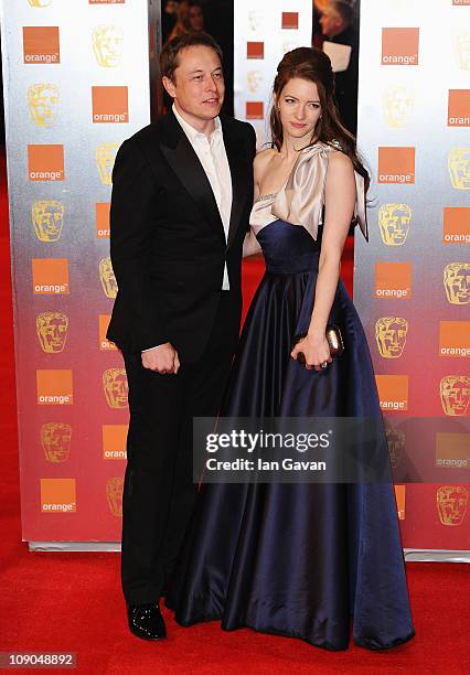 Talulah Riley and Elon Musk attend the 2011 Orange British Academy Film Awards at The Royal Opera House on February 13, 2011 in London, England.