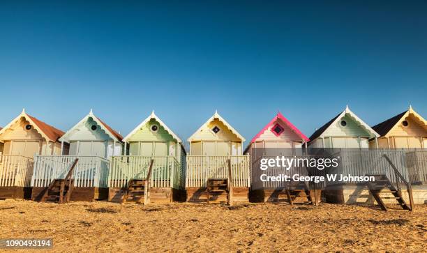 beach huts #2 - beach house stock pictures, royalty-free photos & images