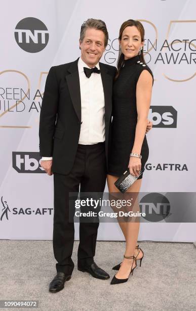 Hugh Grant and Anna Elisabet Eberstein attend the 25th Annual Screen Actors Guild Awards at The Shrine Auditorium on January 27, 2019 in Los Angeles,...