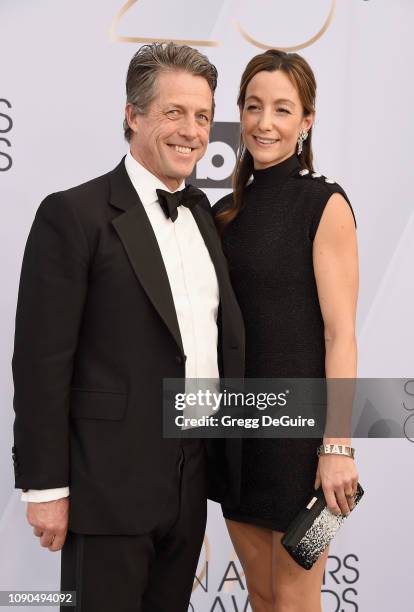 Hugh Grant and Anna Elisabet Eberstein attend the 25th Annual Screen Actors Guild Awards at The Shrine Auditorium on January 27, 2019 in Los Angeles,...