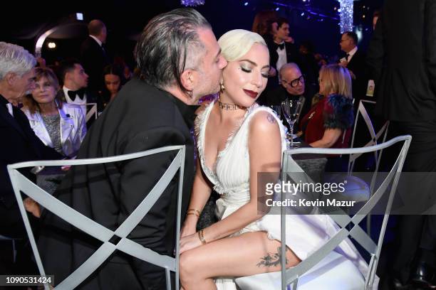 Christian Carino and Lady Gaga attend the 25th Annual Screen Actors Guild Awards at The Shrine Auditorium on January 27, 2019 in Los Angeles,...