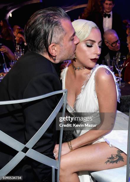 Christian Carino and Lady Gaga attend the 25th Annual Screen Actors Guild Awards at The Shrine Auditorium on January 27, 2019 in Los Angeles,...