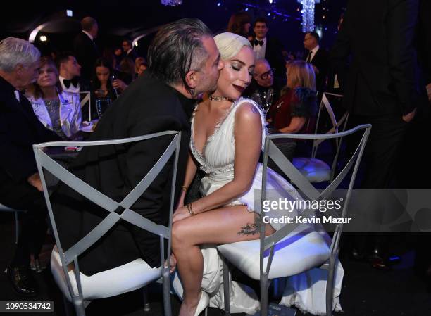 Christian Carino and Lady Gaga attend the 25th Annual Screen Actors Guild Awards at The Shrine Auditorium on January 27, 2019 in Los Angeles,...