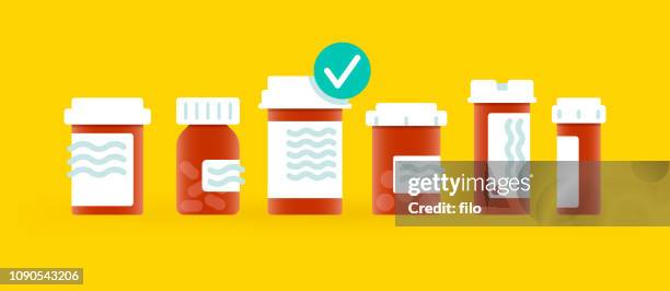 ilustrações, clipart, desenhos animados e ícones de drogas de prescrição médica - recipiente para comprimidos
