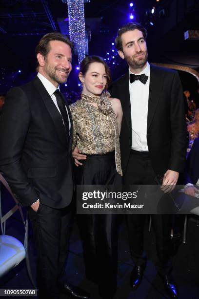 Bradley Cooper, Emma Stone and Dave McCary attend the 25th Annual Screen Actors Guild Awards at The Shrine Auditorium on January 27, 2019 in Los...