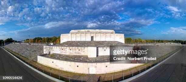 zeppelin tribune, zeppelin field, nazi party rally grounds, nuremberg, middle franconia, bavaria, germany - zeppelinfeld stock pictures, royalty-free photos & images