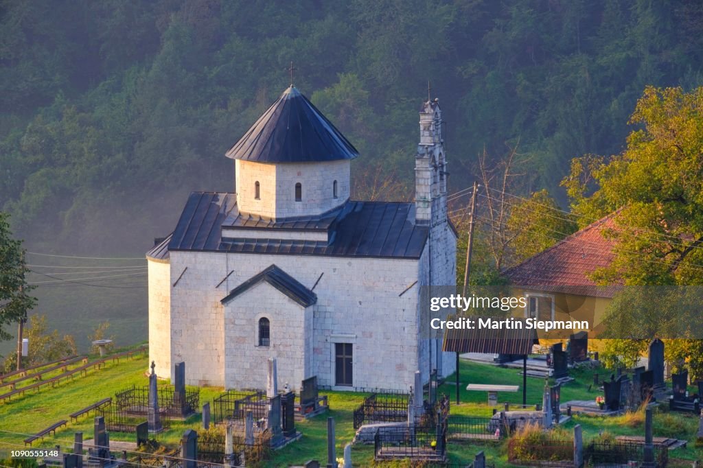 Church and cemetery in Kralje, near Andrijevica, Montenegro