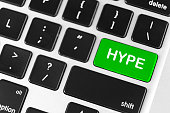 HYPE - Green Button on Black Computer Keyboard