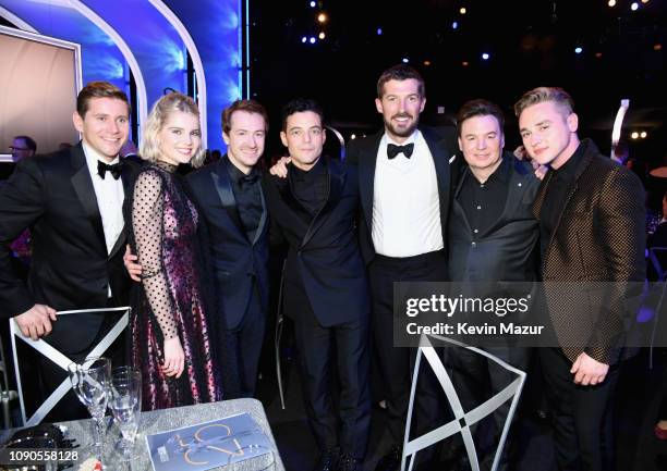 Allen Leech, Lucy Boynton, Joseph Mazzello, Rami Malek, Gwilym Lee, Mike Myers, and Ben Hardy attend the 25th Annual Screen Actors Guild Awards at...