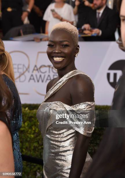 Nyakim Gatwech attends the 25th Annual Screen Actors Guild Awards at The Shrine Auditorium on January 27, 2019 in Los Angeles, California.