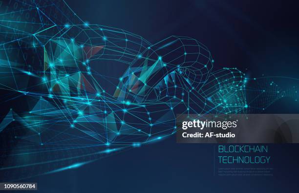 abstract blockchain network background - blockchain stock illustrations