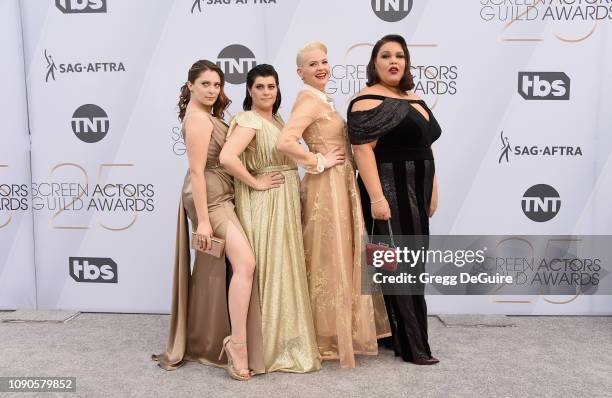 Rachel Bloom, Rebekka Johnson, Kimmy Gatewood, and Britney Young attend the 25th Annual Screen Actors Guild Awards at The Shrine Auditorium on...