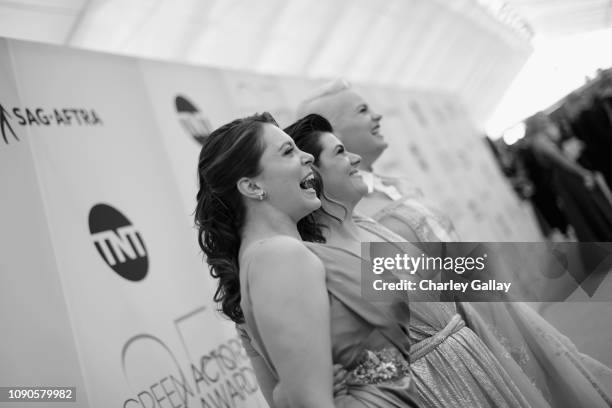 Rachel Bloom, Rebekka Johnson and Kimmy Gatewood attend the 25th Annual Screen Actors Guild Awards at The Shrine Auditorium on January 27, 2019 in...