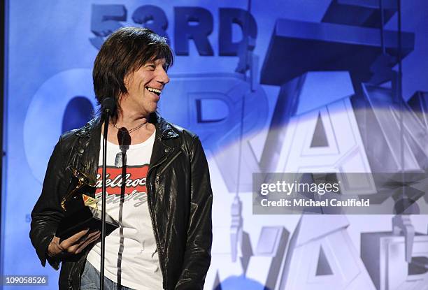 Jeff Beck onstage during The 53rd Annual GRAMMY Awards Pre-Telecast held at the Los Angeles Convention Center on February 13, 2011 in Los Angeles,...