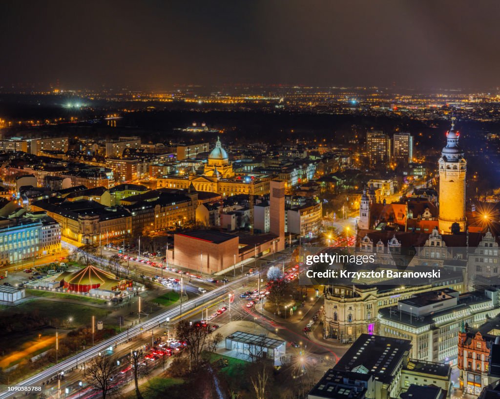 Leipzig City Center in Winter