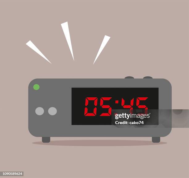 ilustraciones, imágenes clip art, dibujos animados e iconos de stock de reloj despertador digital - alarm clock