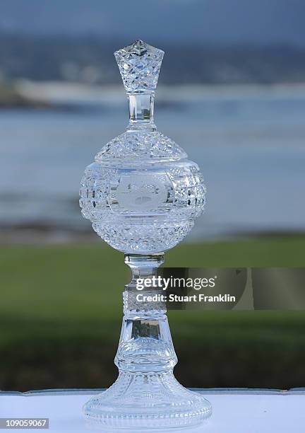 The winners trophy during the final round of the AT&T Pebble Beach National Pro-Am at Pebble Beach Golf Links on February 13, 2011 in Pebble Beach,...