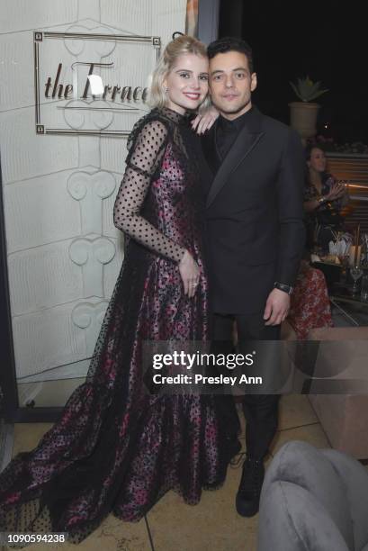 Lucy Boynton and Rami Malek attend Netflix 2019 SAG Awards after party at Sunset Tower Hotel on January 27, 2019 in West Hollywood, California.