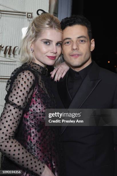 Lucy Boynton and Rami Malek attend Netflix 2019 SAG Awards after party at Sunset Tower Hotel on January 27, 2019 in West Hollywood, California.