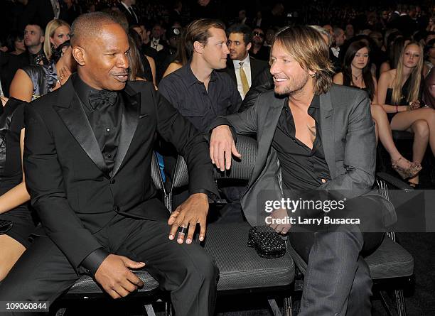 Actor Jamie Foxx and musician Keith Urban attend The 53rd Annual GRAMMY Awards held at Staples Center on February 13, 2011 in Los Angeles, California.