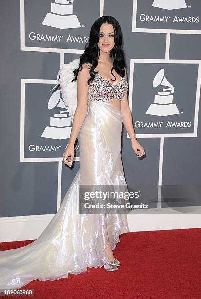 Singer Katy Perry arrives at The 53rd Annual GRAMMY Awards held at Staples Center on February 13, 2011 in Los Angeles, California.