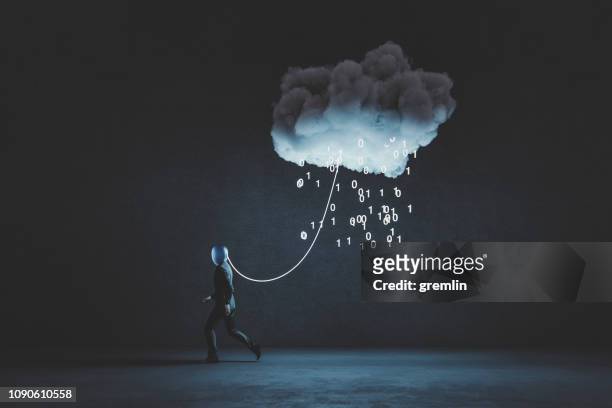 humorous mobile cloud computing conceptual image - control concept stock pictures, royalty-free photos & images