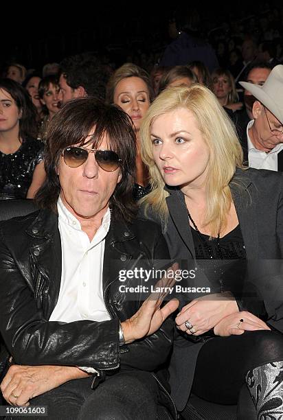 Musician Jeff Beck and Sandra Cash attend The 53rd Annual GRAMMY Awards held at Staples Center on February 13, 2011 in Los Angeles, California.