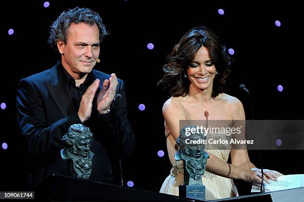 Spanish actor Jose coronado and actress Lidia Bosch attend the Goya cinema Awards 2011 ceremony at the Royal Theater on February 13, 2011 in Madrid,...