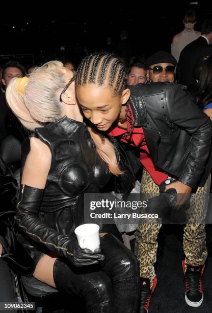 Singer Lady Gaga and actor Jaden Smith attend The 53rd Annual GRAMMY Awards held at Staples Center on February 13, 2011 in Los Angeles, California.