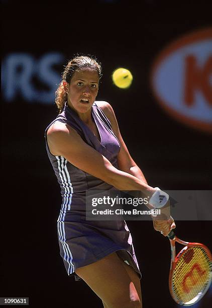 Marta Marrero of Spain in action during the Australian Open second round match held at Melbourne Park, in Melbourne, Australia. \ Mandatory Credit:...