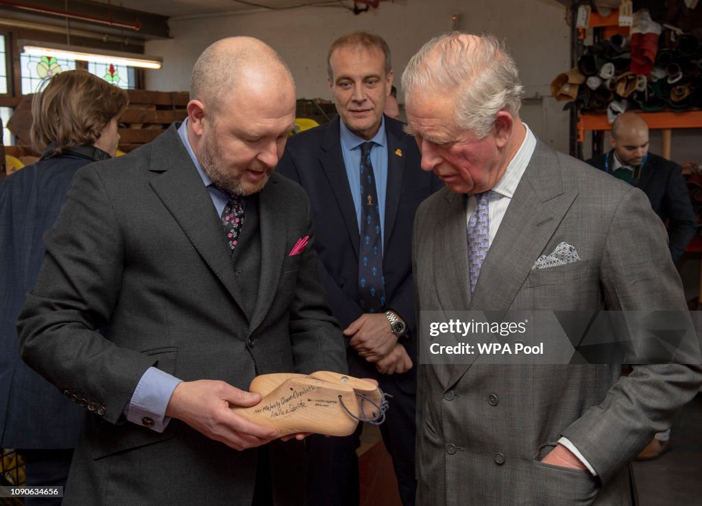 Prince Charles, Prince of Wales Visits Shoemakers Tricker's