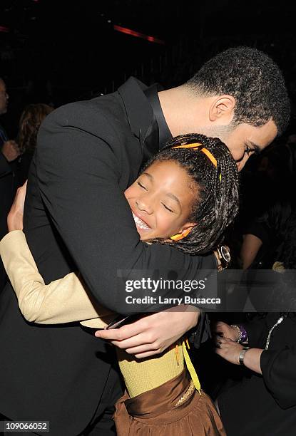 Rapper Drake and singer Willow Smith attend The 53rd Annual GRAMMY Awards held at Staples Center on February 13, 2011 in Los Angeles, California.