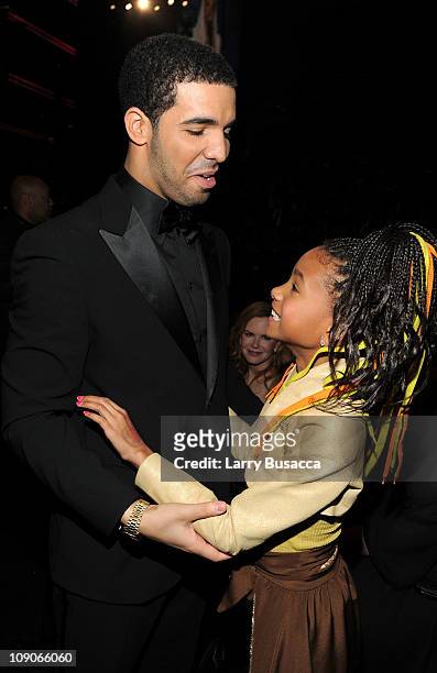 Rapper Drake and singer Willow Smith attend The 53rd Annual GRAMMY Awards held at Staples Center on February 13, 2011 in Los Angeles, California.
